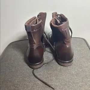 Aldo | Shoes | Aldo Brown Leather Combat Boots With Cap Toe  display picture 1